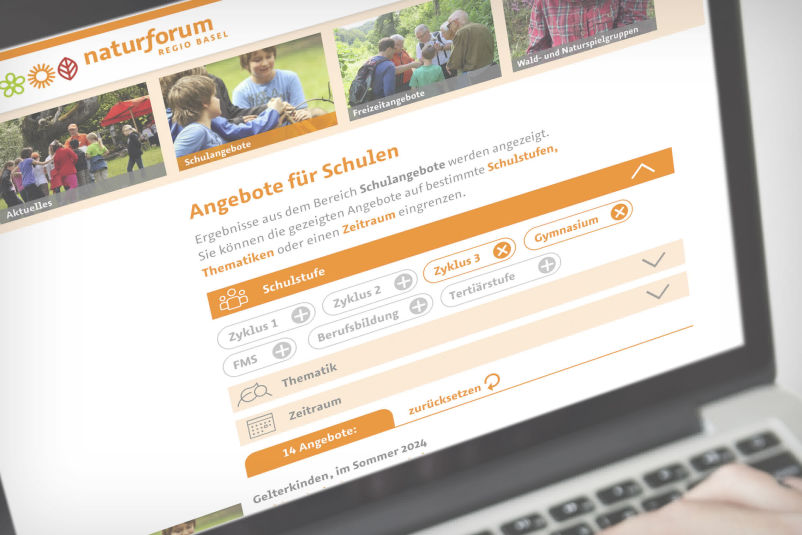 screenshot naturforum regio basel mit logo und icons