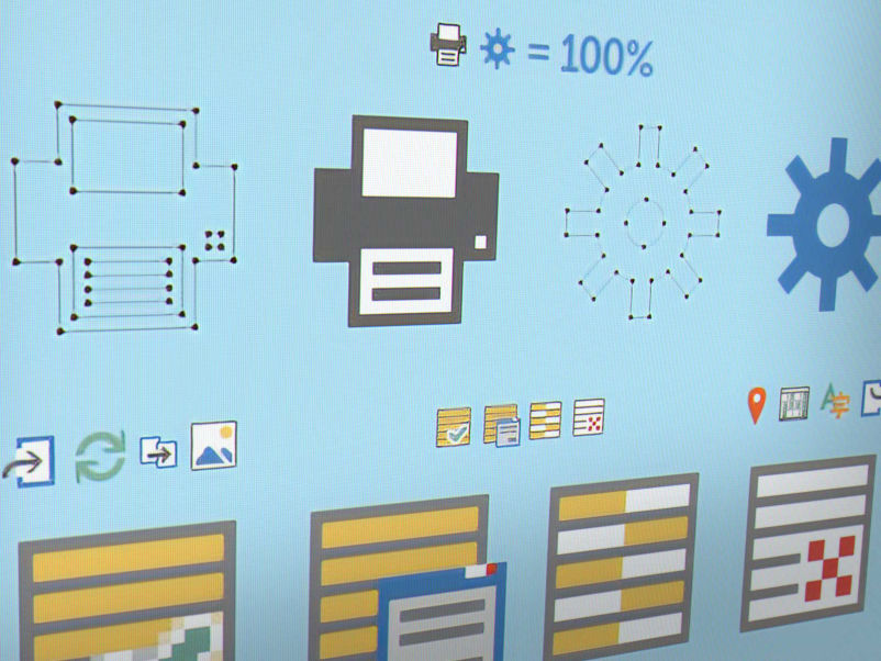 screenshot softworks consulting ag erp software aida mit icons